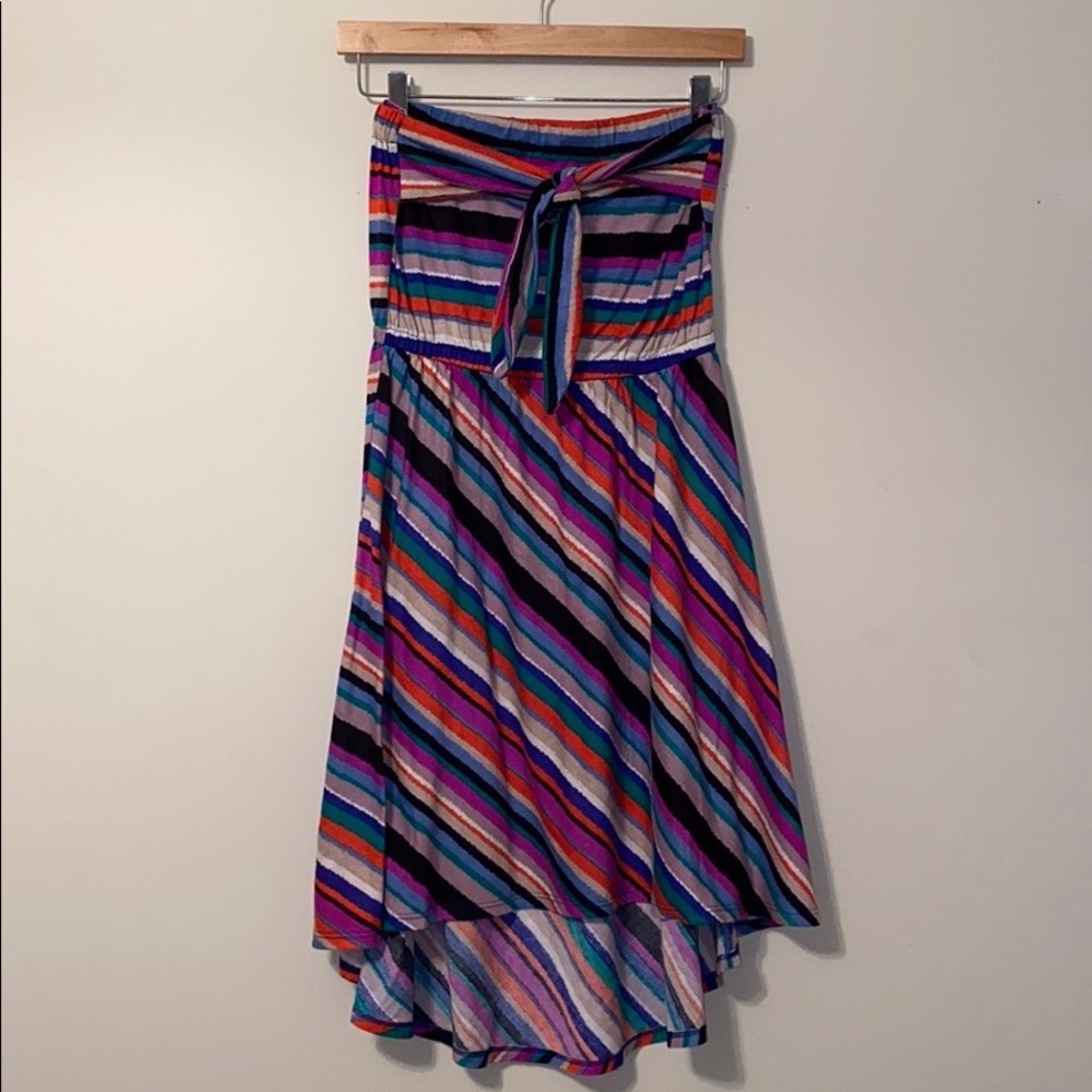 Xhilaration Striped High Low Dress